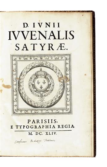 JUVENALIS, DECIMUS JUNIUS; and PERSIUS FLACCUS, AULUS.  Satyrae. 1644